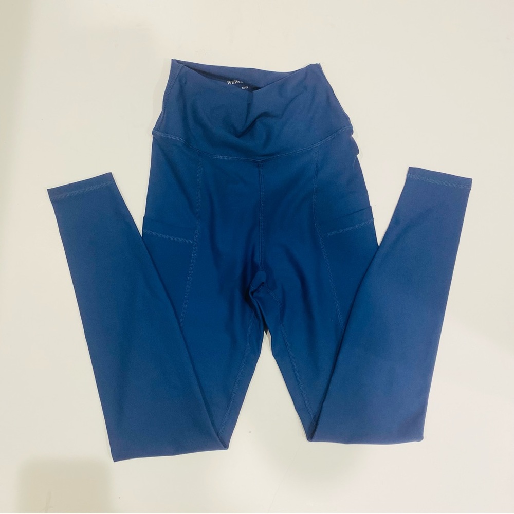 We Wore What Navy Full Length High Rise Pocket Athletic Leggings XS